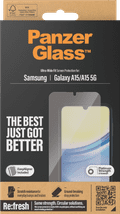 PanzerGlass Ultra-Wide Fit Samsung Galaxy A15 4G/5G Screenprotector Glas verpakking