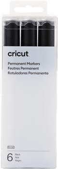 Cricut Permanente Markers 2,5 mm Zwart 6-pack Main Image