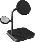 Zens 3-in-1 MagSafe und Qi2 Kabelloses Ladegerät 15 W mit Ständer und Watch Stand linke seite