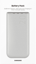 Samsung Power Bank 20,000mAh with Fast Charging Beige packaging