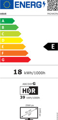 ASUS PA24ACRV energy label