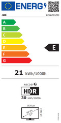 AOC 27G2ZN3/BK classe énergétique