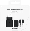 Samsung Super Fast Charging Charger 45W Black + USB-C Cable 1.8m Black Plastic packaging