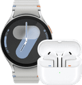 Samsung Galaxy Watch 7 4G Zilver 44mm + Galaxy Buds3 Wit Main Image