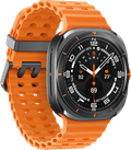 Samsung Galaxy Watch Ultra 4G Grijs/Oranje 47mm + Duo Draadloze Oplader linkerkant