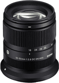 Sigma 18-50 mm f/2.8 DC DN Contemporary Canon Monture RF dessus