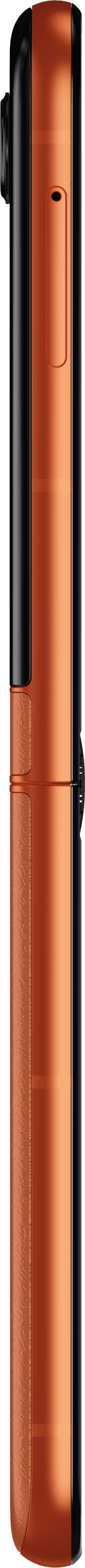 Motorola Razr 50 256GB Oranje 5G + Motorola Oplader 30W Zwart + Usb C Kabel 1m Zwart linkerkant