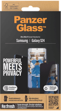 PanzerGlass Ultra-Wide Fit Samsung Galaxy S24 Privacy Screenprotector Glas verpakking