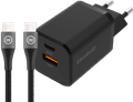 BlueBuilt Snellader met 2 Usb Poorten 38W Zwart + Usb C Kabel 1,5m Main Image