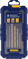 Irwin 16-piece Drill Bit and Bit Set packaging