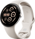 Google Pixel Watch 3 Zilver/Crème 45mm linkerkant