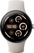 Google Pixel Watch 3 Zilver/Crème 45mm voorkant