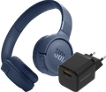JBL Tune 520BT Blue + BlueBuilt Quick Charge Charger with USB-A Port 18W Black Main Image