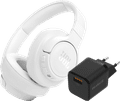 JBL Tune 770NC Wit + BlueBuilt Quick Charge Oplader met Usb A Poort 18W Zwart Main Image