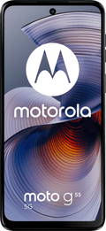 Motorola Moto G55 256GB Zwart 5G + Just in Case Tempered Glass Screenprotector voorkant