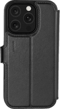 BlueBuilt Apple iPhone 16 Pro Book Case Leer Zwart achterkant