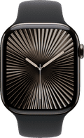 Apple Watch Series 10 4G 46mm Titanium Zwart Sportband M/L voorkant