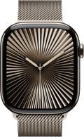 Apple Watch Series 10 4G 46mm Titanium Zilver Milanese Band S/M voorkant