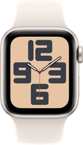 Apple Watch SE 2024 4G 40mm Starlight Sportband S/M voorkant