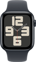 Apple Watch SE 2024 44mm Midnight Sportband S/M voorkant