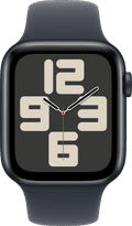 Apple Watch SE 2024 4G 44mm Midnight Sportband M/L voorkant