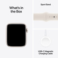 Apple Watch SE 2024 4G 44mm Starlight Sportband S/M visual leverancier