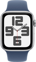 Apple Watch SE 2024 4G 44mm Zilver Sportband S/M voorkant