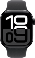 Apple Watch Series 10 42mm Zwart Sportband S/M voorkant