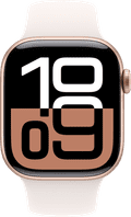 Apple Watch Series 10 4G 42mm Roségoud Sportband S/M voorkant