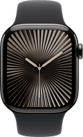Apple Watch Series 10 4G 42mm Titanium Zwart Sportband S/M voorkant