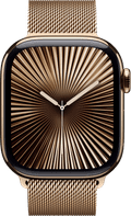 Apple Watch Series 10 4G 42 mm Titane Or Bracelet Milanais avant