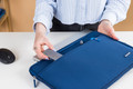 BlueBuilt Laptop Sleeve Width 30cm 12 - 13 inches Blue product in use