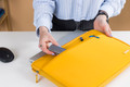 BlueBuilt Laptop Sleeve Width 33cm 14 inches S Yellow product in use