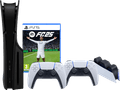 PS5 Slim Disc Edition + FC 25 + Covers Zwart + Extra Controller Wit + Oplaadstation Main Image