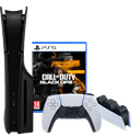 PlayStation 5 Slim Disc Edition + Call of Duty: Black Ops 6 + Covers Zwart + Oplaadstation Main Image