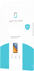 Just In Case Tempered Glass POCO M6 Screenprotector verpakking