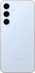 Samsung Galaxy S24 FE 256GB Blauw 5G + Samsung Oplader 25 Watt Zwart achterkant