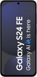 Samsung Galaxy S24 FE 128GB Grijs 5G + Clear View Book Case Zwart voorkant