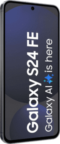 Samsung Galaxy S24 FE 128GB Grijs 5G + Clear View Book Case Zwart voorkant