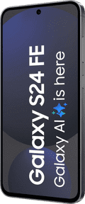 Samsung Galaxy S24 FE 128GB Grijs 5G + Clear View Book Case Zwart voorkant