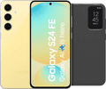 Samsung Galaxy S24 FE 128GB Geel 5G + Clear View Book Case Zwart Main Image