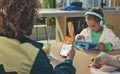 JBL JR320BT Green product in use