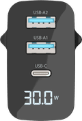 Sitecom 30W GaN Power Delivery Wall Charger with LED Display front