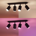 Philips Hue Fugato Mounted Spot Light White and Color - Black - 4-spots product in use