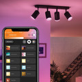 Philips Hue Fugato Mounted Spot Light White and Color - Black - 4-spots product in use