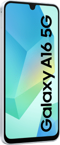 Samsung Galaxy A16 128GB Wit 5G + BlueBuilt Book Case Zwart linkerkant