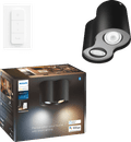 Philips Hue Pillar Mounted Spot Light White Ambiance - Black - 2-spot + Dimmer front