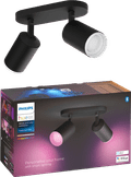 Philips Hue Fugato Mounted Spot Light White and Color - Black - 2-spots packaging