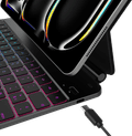 BlueBuilt Apple iPad Pro (2024) 13 inches Keyboard Cover AZERTY Black right side
