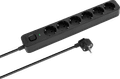 BlueBuilt Stekkerdoos 6-voudig 3 meter Zwart rechterkant